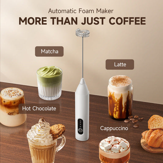 Handheld Electric Waterproof Milk Frother with Stepless Speed Regulation