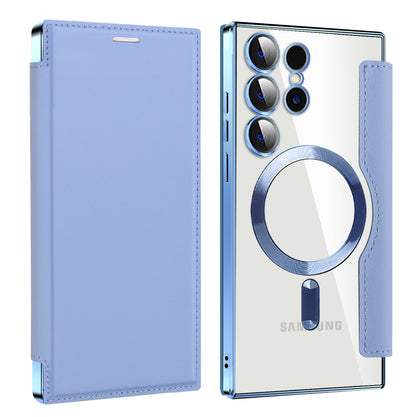 2025 New Personalized Leather Texture Flip Phone Case for Samsung