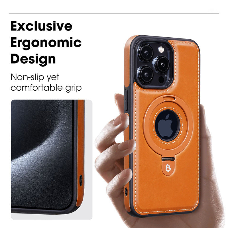 Suitable for iPhone 14/15/16 Series Luxury Magnetic Leather Phone Case