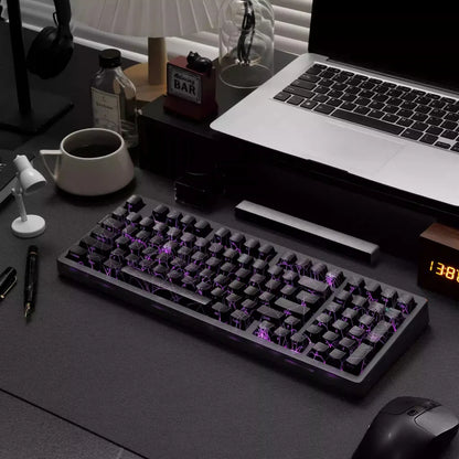 990 Spider Pattern Engraved Mechanical Game Keyboard