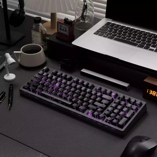 990 Spider Pattern Engraved Mechanical Game Keyboard