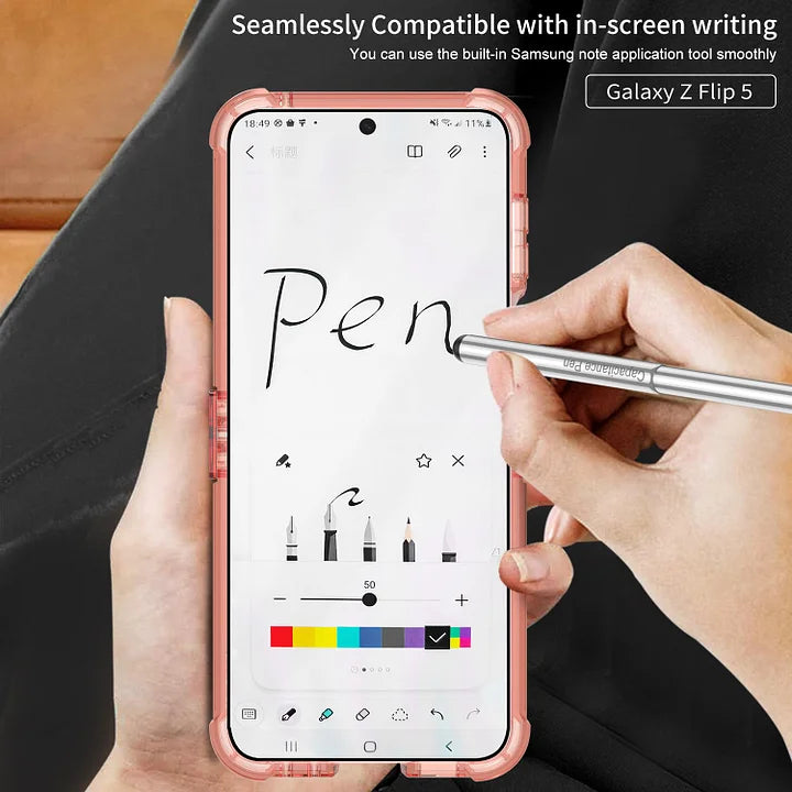 Suitable For Samsung Z Flip6/5/4/3 MagSafe Magnetic Transparent Ring Airbag Phone Case