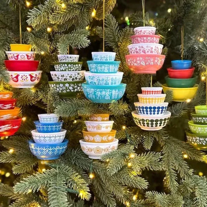 🔥65% OFF🎄Miniature Vintage Stacking Bowl Christmas Tree Pendant