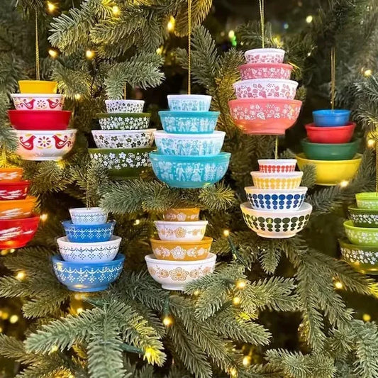 🔥65% OFF🎄Miniature Vintage Stacking Bowl Christmas Tree Pendant