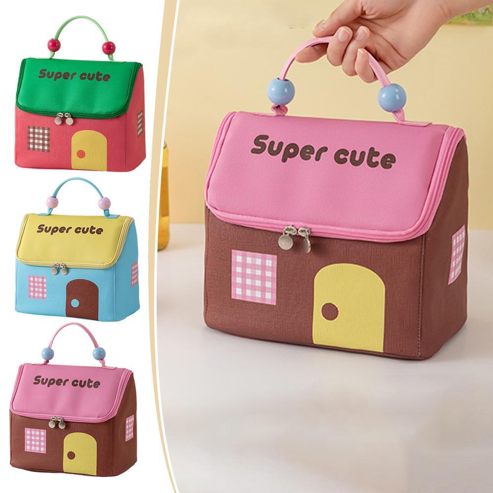 Dopamine Small House Cosmetic Bag, Large Capacity Partition Storage Travel Toiletries Bag