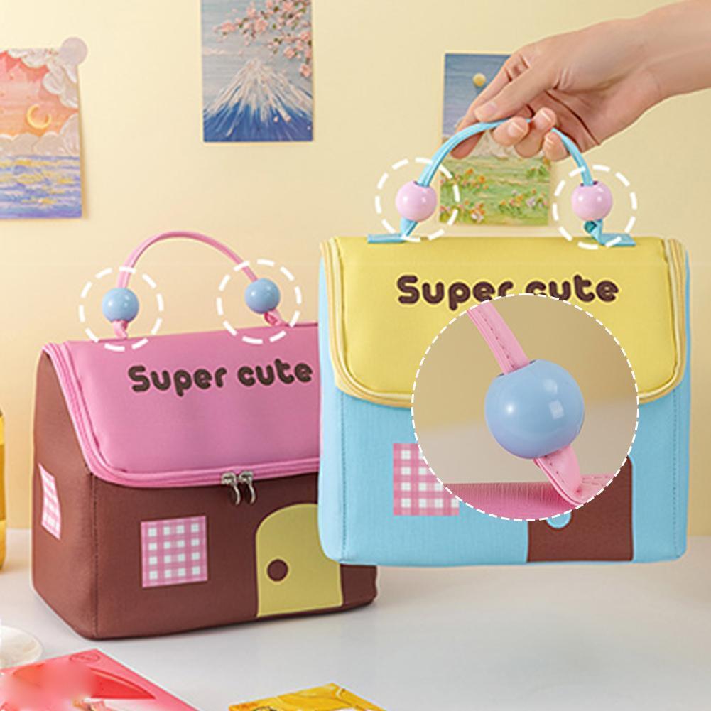 Dopamine Small House Cosmetic Bag, Large Capacity Partition Storage Travel Toiletries Bag