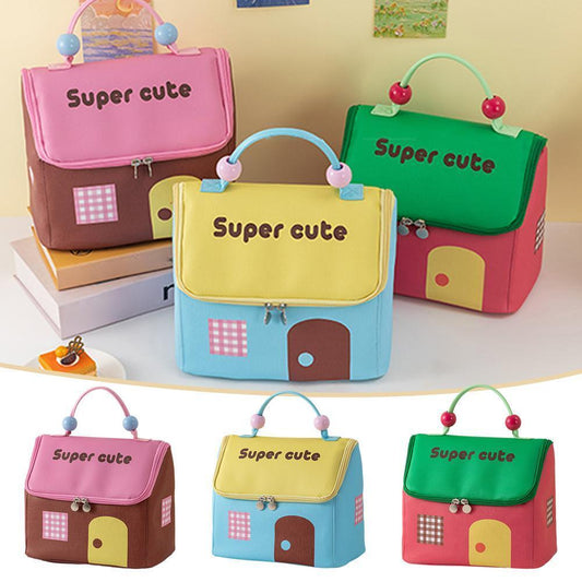 Dopamine Small House Cosmetic Bag, Large Capacity Partition Storage Travel Toiletries Bag