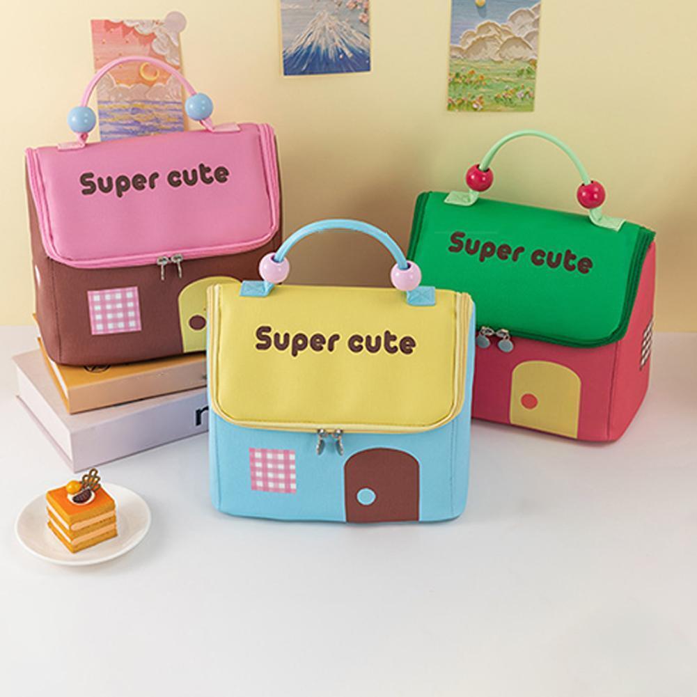 Dopamine Small House Cosmetic Bag, Large Capacity Partition Storage Travel Toiletries Bag